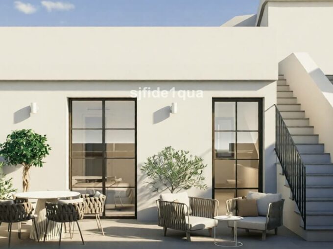 Edificio Maria Caridad Estepona Old Town, terrace with dining area and outdoor seating at Edificio Maria Caridad